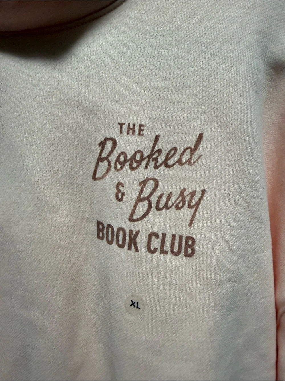 NWT American Eagle Sz XL- The Booked & Busy Book Club Hoodie - Pale Pink - Picture 4 of 9